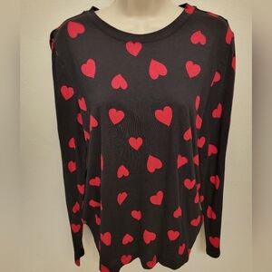 NWT Loft Long Sleeve Cotton Top with Hearts